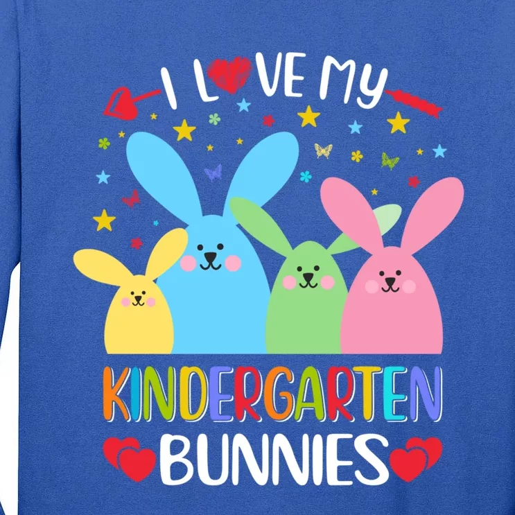 I Love My Kindergarden Bunnies Funny Teacher School Design Gift Tall Long Sleeve T-Shirt