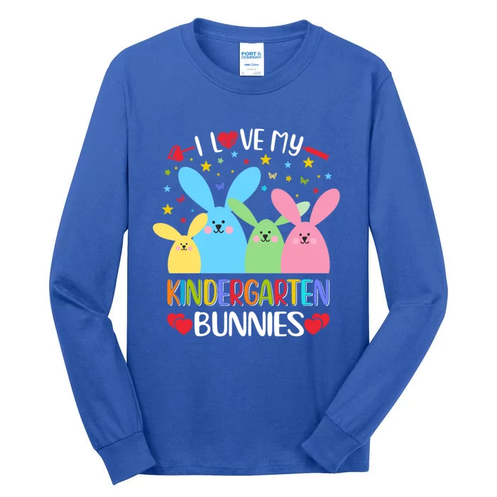 I Love My Kindergarden Bunnies Funny Teacher School Design Gift Tall Long Sleeve T-Shirt