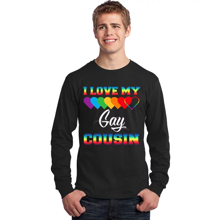 I Love My Gay Cousin Rainbow LGBT Pride Month Proud Cousin Long Sleeve Shirt