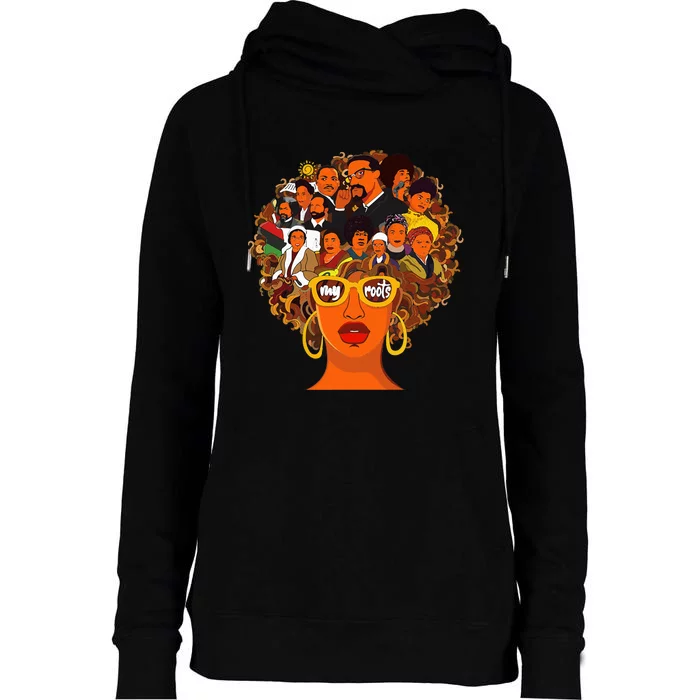 I Love My Roots Back Powerful Black History Month Dna Pride Womens Funnel Neck Pullover Hood