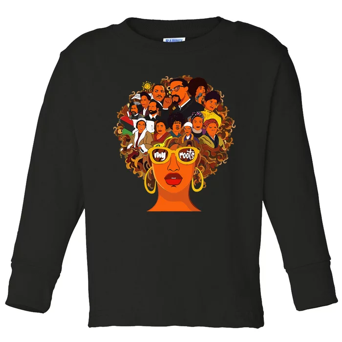 I Love My Roots Back Powerful Black History Month Dna Pride Toddler Long Sleeve Shirt