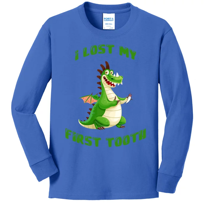 I Lost My 1St Tooth Funny Dragon Tooth Fairy Gift Kids Long Sleeve Shirt