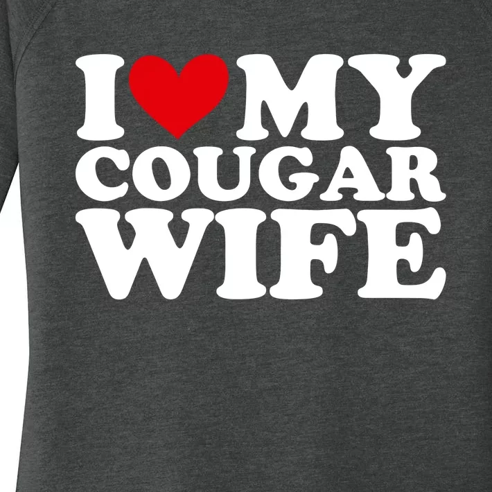 I Love My Cougar Wife I Heart My Cougar Wife Funny Couple Women's Perfect Tri Tunic Long Sleeve Shirt