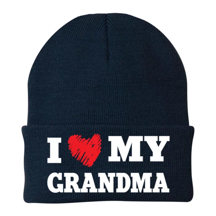 I Love My Grandma Favorite Family Member Valentines Nana Gift Knit Cap Winter Beanie