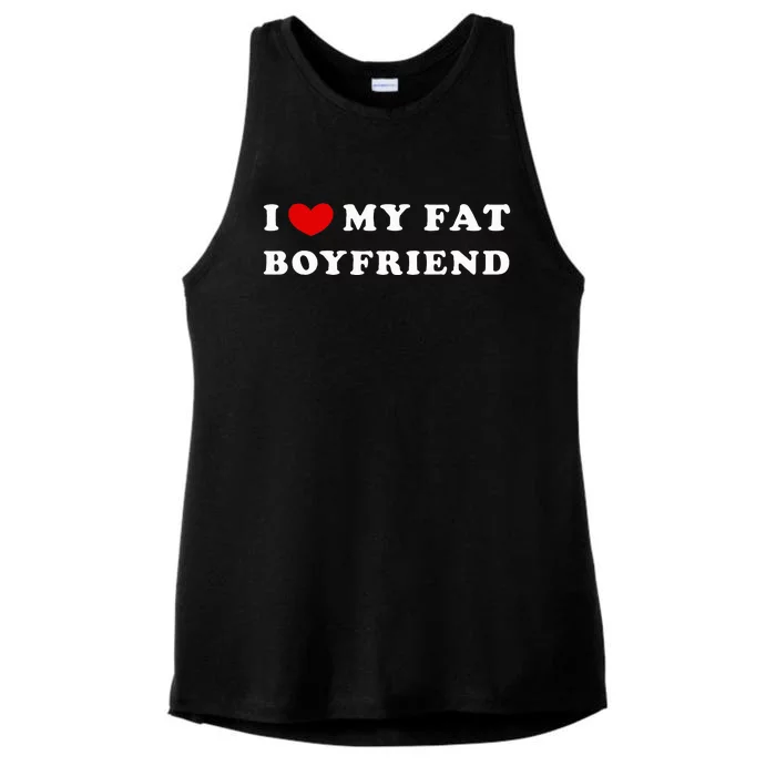 I Love My Fat Boyfriend Ladies Tri-Blend Wicking Tank