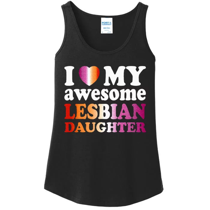 I Love My Awesome Lesbian Daughter Ladies Essential Tank