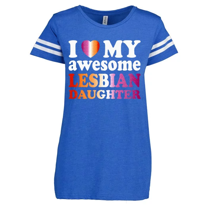 I Love My Awesome Lesbian Daughter Enza Ladies Jersey Football T-Shirt