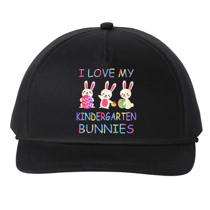 I Love My Kindergarten Bunnies Teacher Easter Bunny Teachers Great Gift Snapback Five-Panel Rope Hat