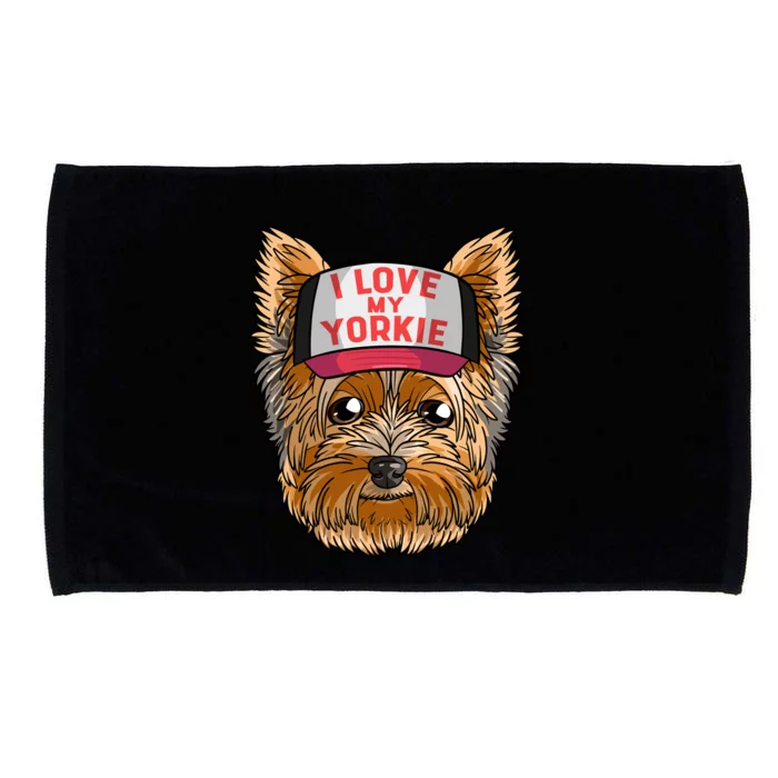 I Love My Yorkie Cute Dog Mom Cool Gift Microfiber Hand Towel