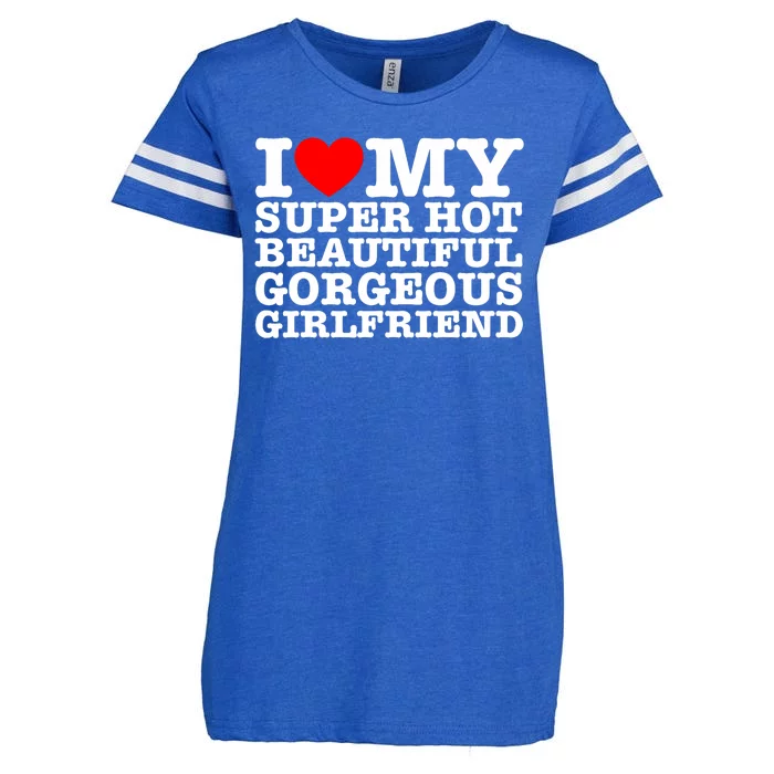 I Love My Super Hot Beautiful Gorgeous Girlfriend Enza Ladies Jersey Football T-Shirt