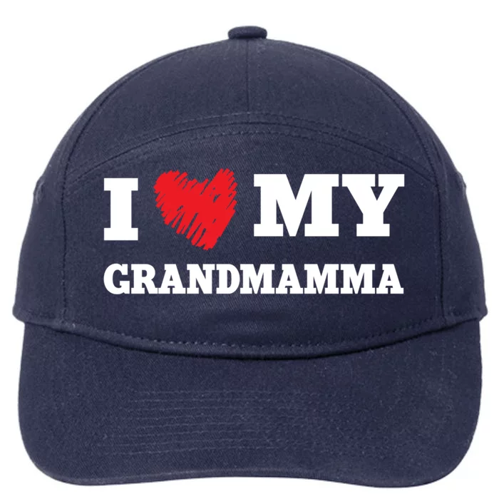 I Love My Grandmamma Favorite Family Member Valentines Meaningful Gift 7-Panel Snapback Hat