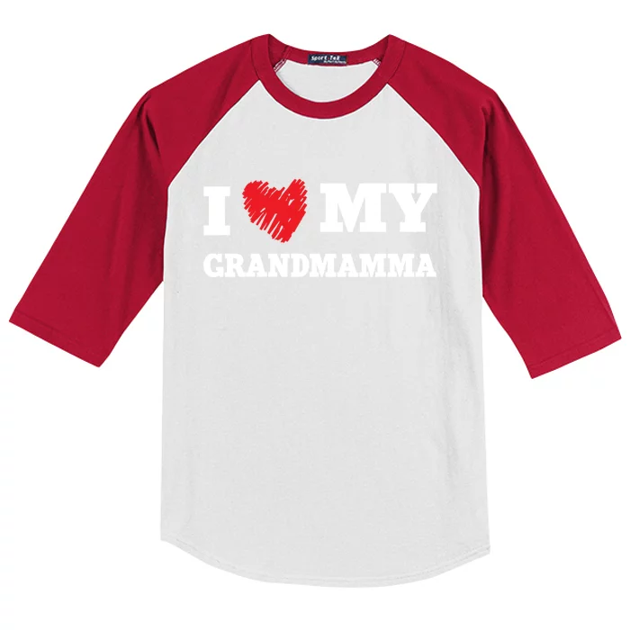 I Love My Grandmamma Favorite Family Member Valentines Meaningful Gift Kids Colorblock Raglan Jersey