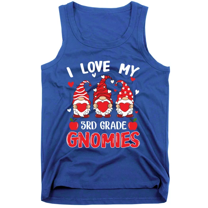 I Love My 3rd Grade Gnomies Cute Valentines Day Teacher Gift Tank Top