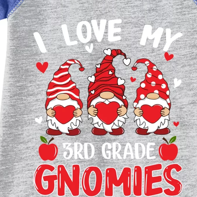 I Love My 3rd Grade Gnomies Cute Valentines Day Teacher Gift Infant Baby Jersey Bodysuit