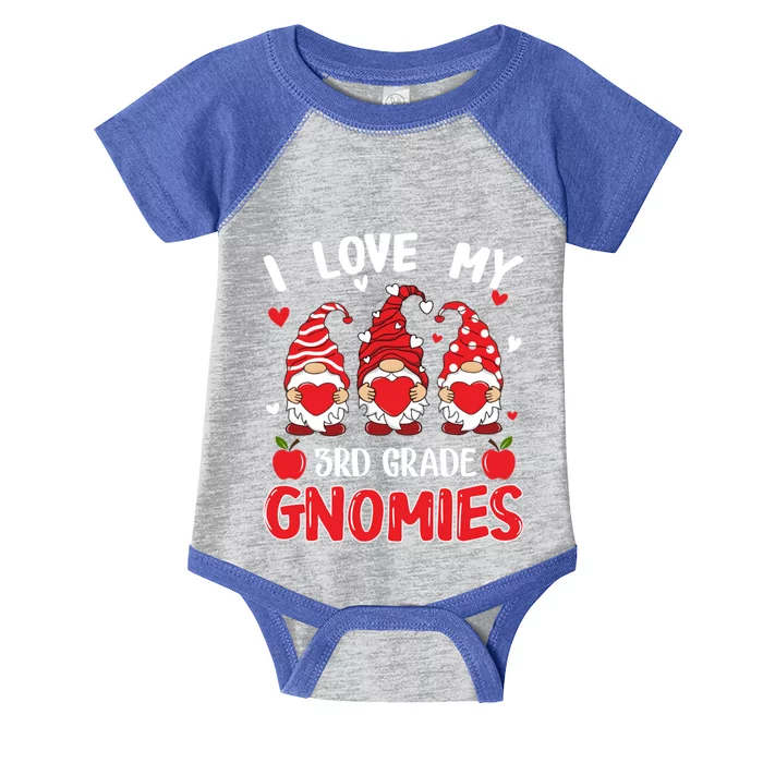 I Love My 3rd Grade Gnomies Cute Valentines Day Teacher Gift Infant Baby Jersey Bodysuit