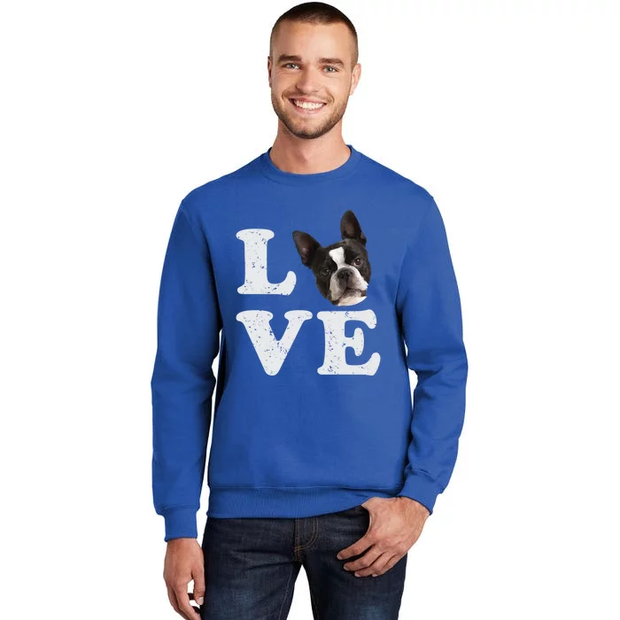 I Love My Boston Terrier Gift Dog Lovers Gift Tall Sweatshirt