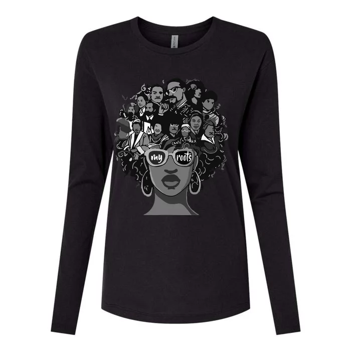 I Love My Roots Back Powerful Black History Month Pride DNA Womens Cotton Relaxed Long Sleeve T-Shirt