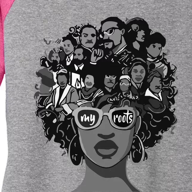 I Love My Roots Back Powerful Black History Month Pride DNA Women's Tri-Blend 3/4-Sleeve Raglan Shirt