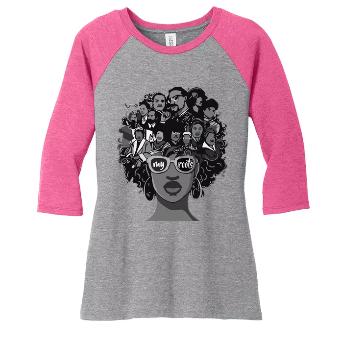 I Love My Roots Back Powerful Black History Month Pride DNA Women's Tri-Blend 3/4-Sleeve Raglan Shirt