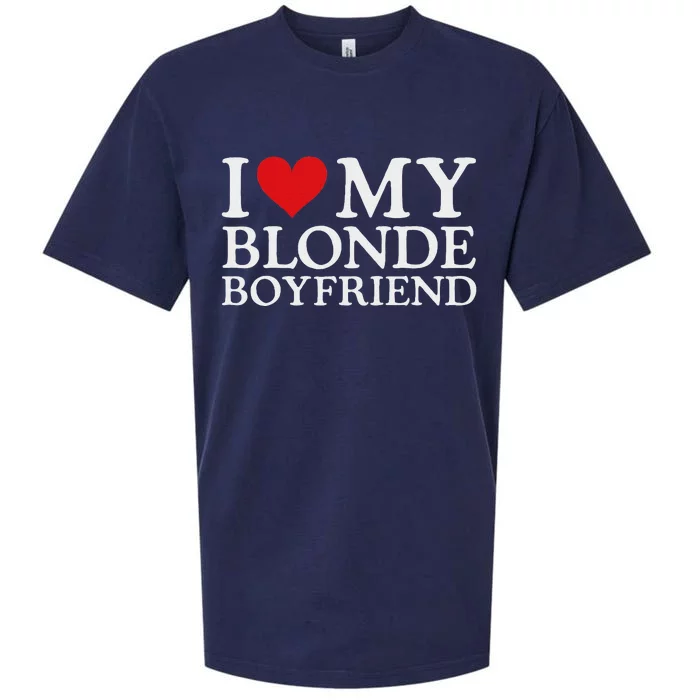 I Love My Blonde Boyfriend I Heart My Blonde Boyfriend Sueded Cloud Jersey T-Shirt