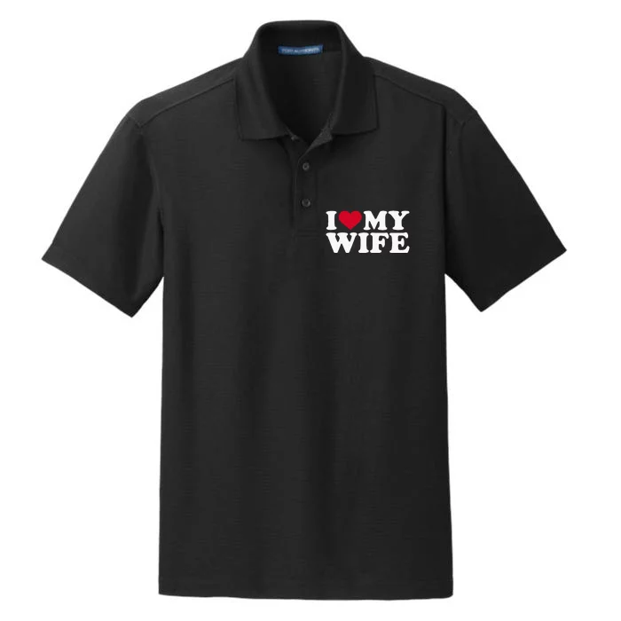 I Love My Wife Dry Zone Grid Performance Polo