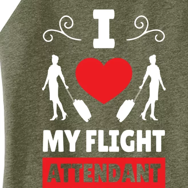 I Love My Flight Attendant Stewardess Crew Pilot Colleague Gift Women’s Perfect Tri Rocker Tank