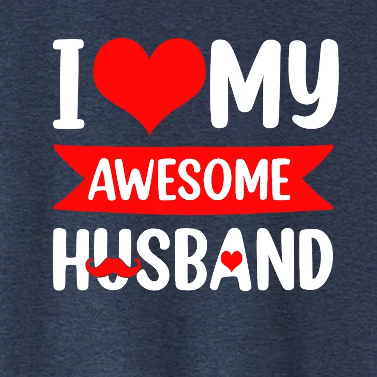 I Love My Husband Red Heart Valentines Day Matching Couple Women's Crop Top Tee