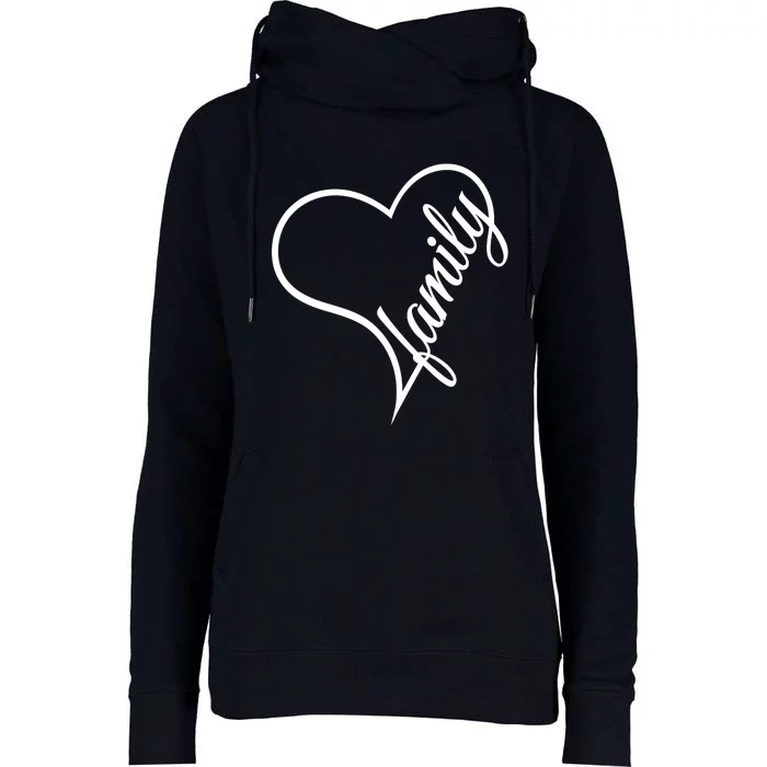 I Love My Family Cute Family Womens Funnel Neck Pullover Hood