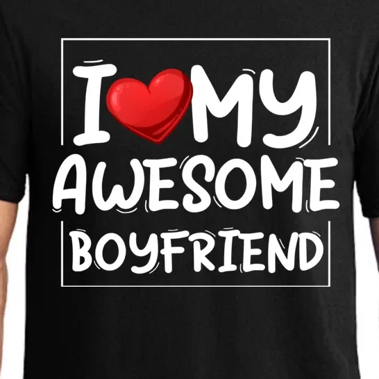 I Love My Awesome Friend Valentines Day Matching Couple Cool Gift Pajama Set