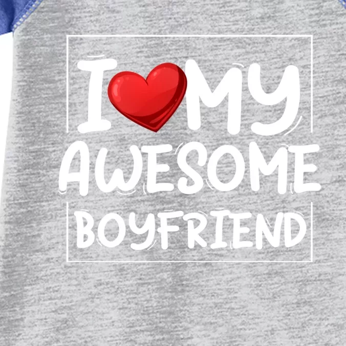 I Love My Awesome Friend Valentines Day Matching Couple Cool Gift Infant Baby Jersey Bodysuit