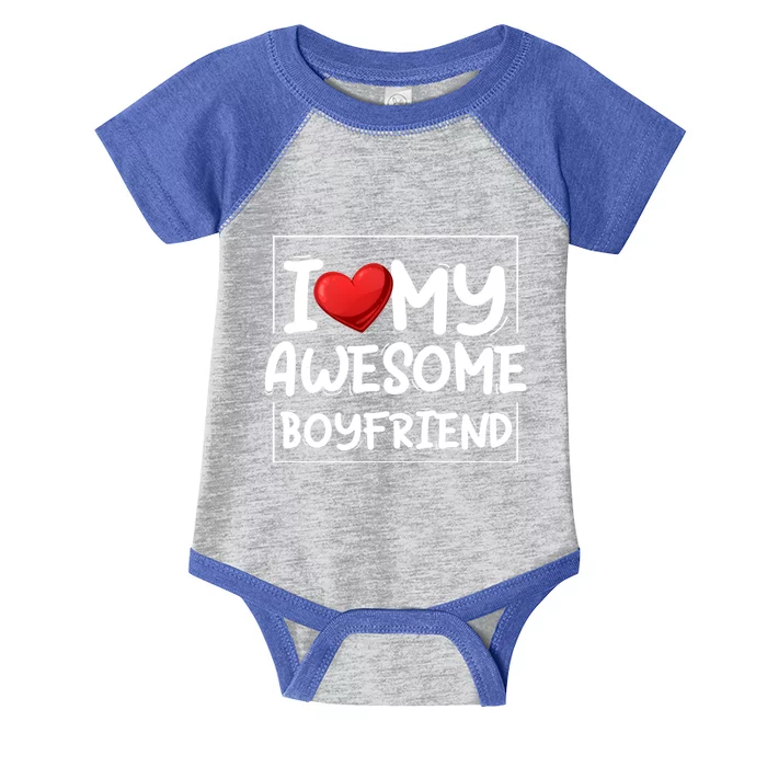 I Love My Awesome Friend Valentines Day Matching Couple Cool Gift Infant Baby Jersey Bodysuit