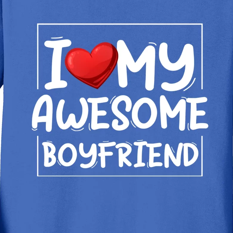 I Love My Awesome Friend Valentines Day Matching Couple Cool Gift Kids Long Sleeve Shirt