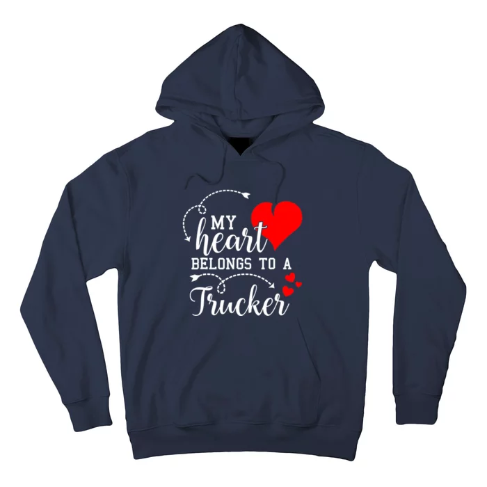 I Love My Trucker Husband Wife Gifts Valentines Day Hoodie