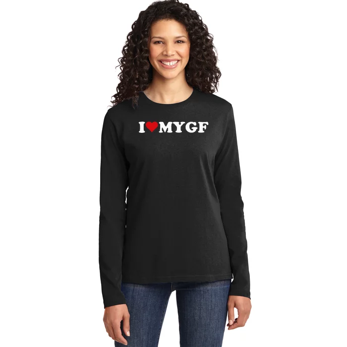 I Love My Hot Girlfriend I Heart My Hot Girlfriend Gf Ladies Long Sleeve Shirt