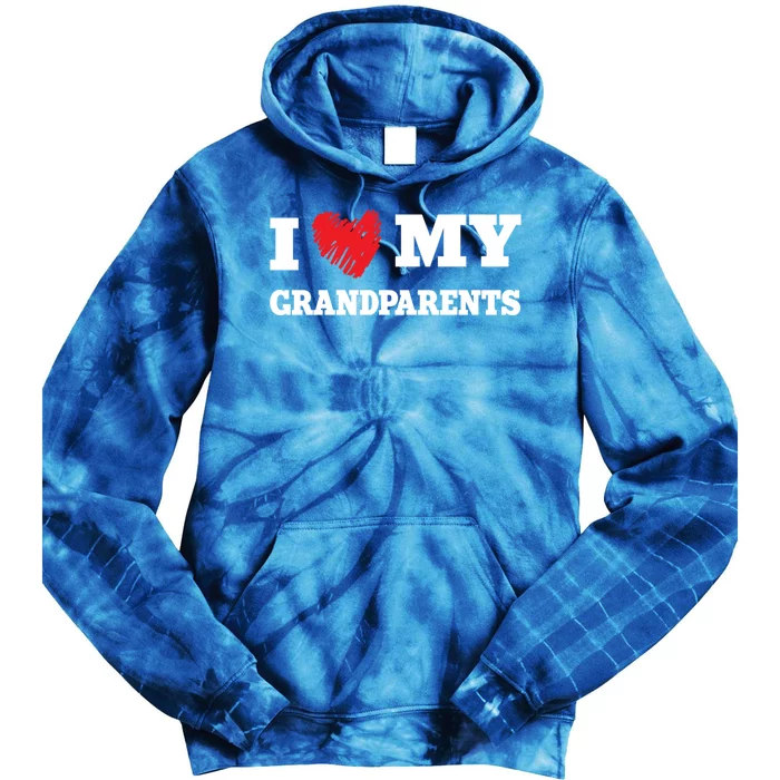 I Love My Grandparents Favorite Family Member Valentines Gift Tie Dye Hoodie