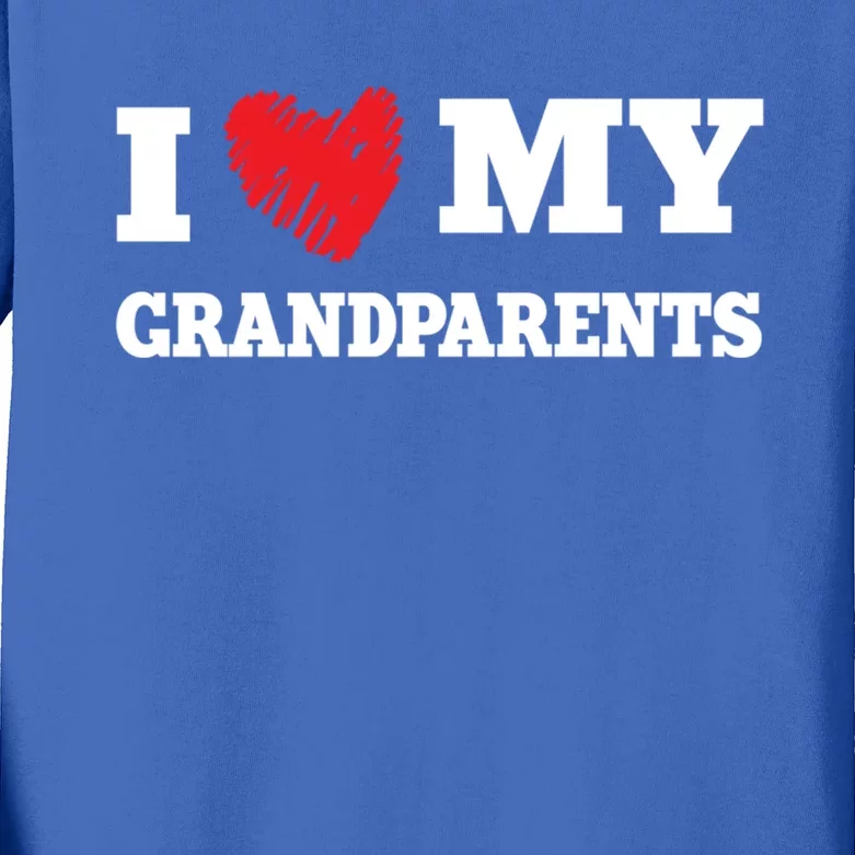 I Love My Grandparents Favorite Family Member Valentines Gift Kids Long Sleeve Shirt