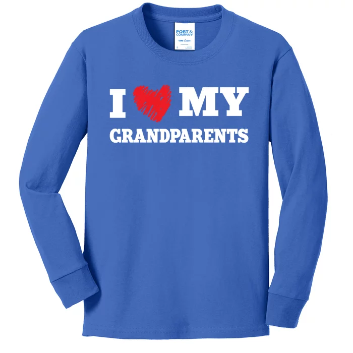 I Love My Grandparents Favorite Family Member Valentines Gift Kids Long Sleeve Shirt