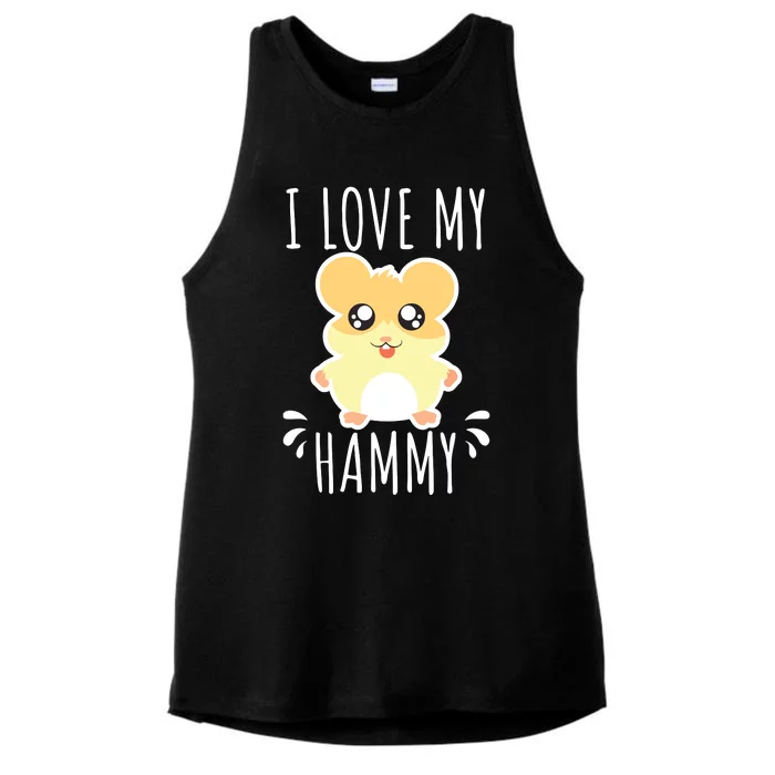 I Love My Hammy Hamster Gift Costume Outfit Ladies Tri-Blend Wicking Tank