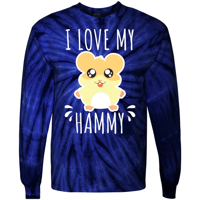 I Love My Hammy Hamster Gift Costume Outfit Tie-Dye Long Sleeve Shirt