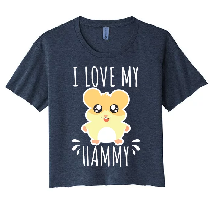 I Love My Hammy Hamster Gift Costume Outfit Women's Crop Top Tee