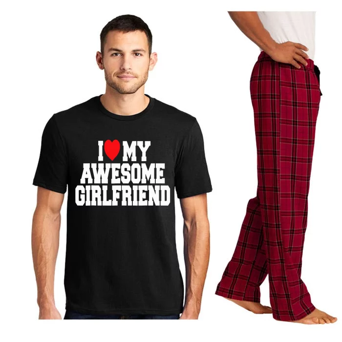 I Love My Awesome Girlfriend Couples Valentines Day Pajama Set