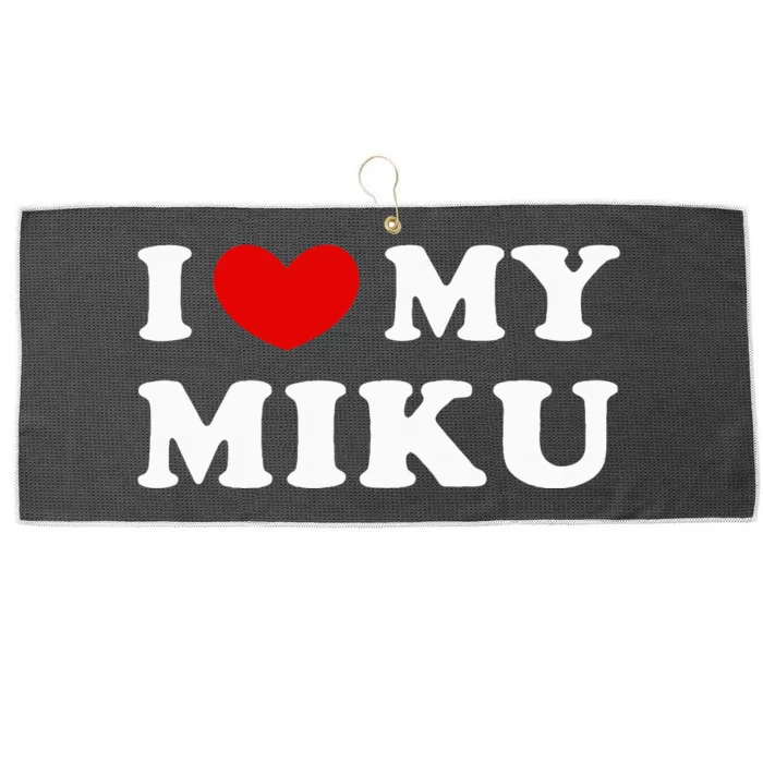 I Love My Miku Large Microfiber Waffle Golf Towel