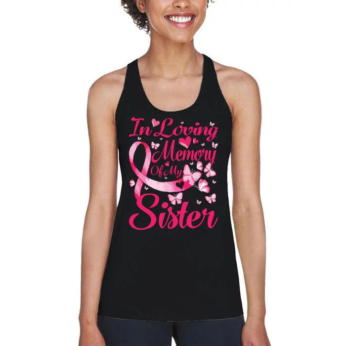 In Loving Memory Of My Sister Breast Cancer Awareness Women's Racerback Tank