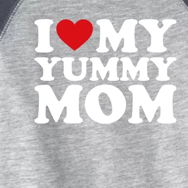 I Love My Mom Heart MotherS Day I Love My Yummy Mom Meaningful Gift Toddler Fine Jersey T-Shirt