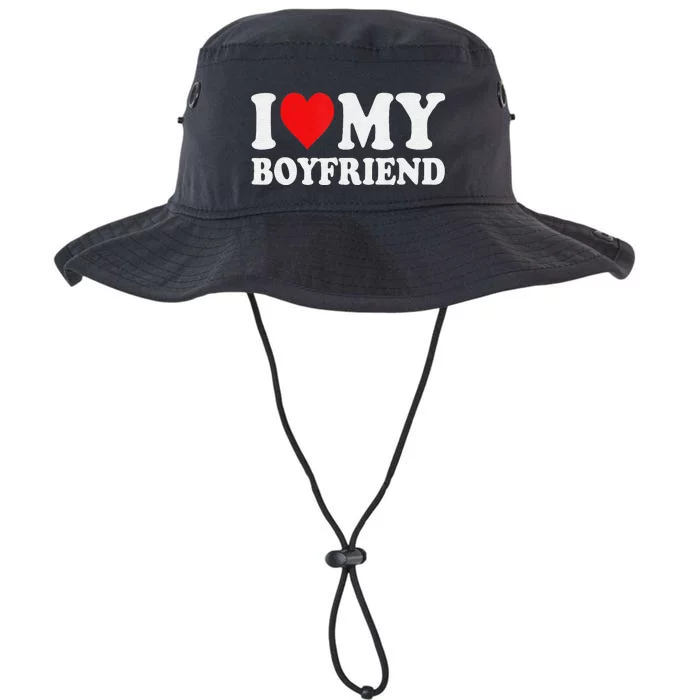 I Love My Boyfriend Funny Valentine Red Heart Love Legacy Cool Fit Booney Bucket Hat