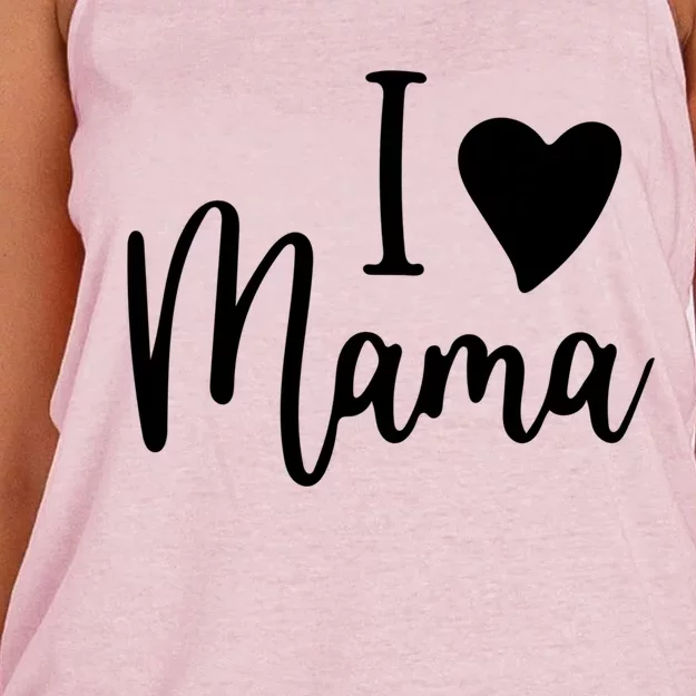 I Love My Mama Gift Mom Meaningful Gift Mother's Day Gift Cool Gift Women's Knotted Racerback Tank