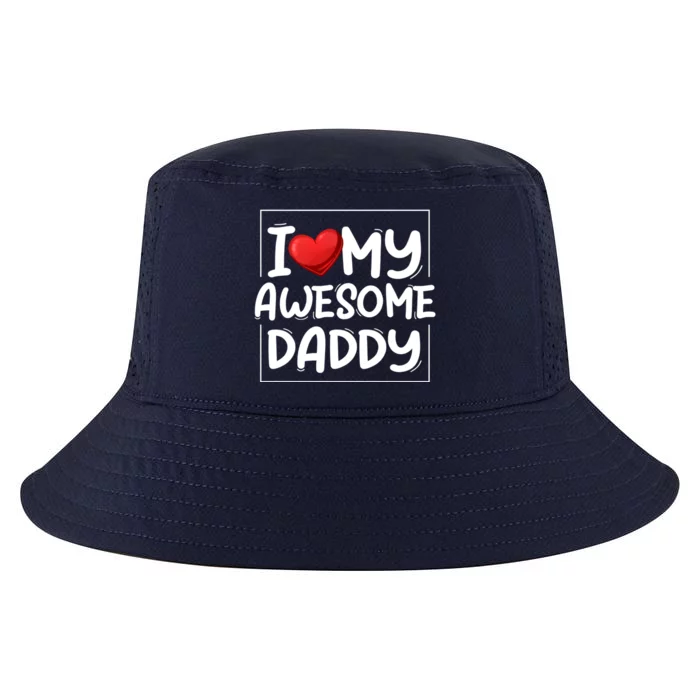 I Love My Awesome Daddy Heart Valentines Day Matching Couple Gift Cool Comfort Performance Bucket Hat