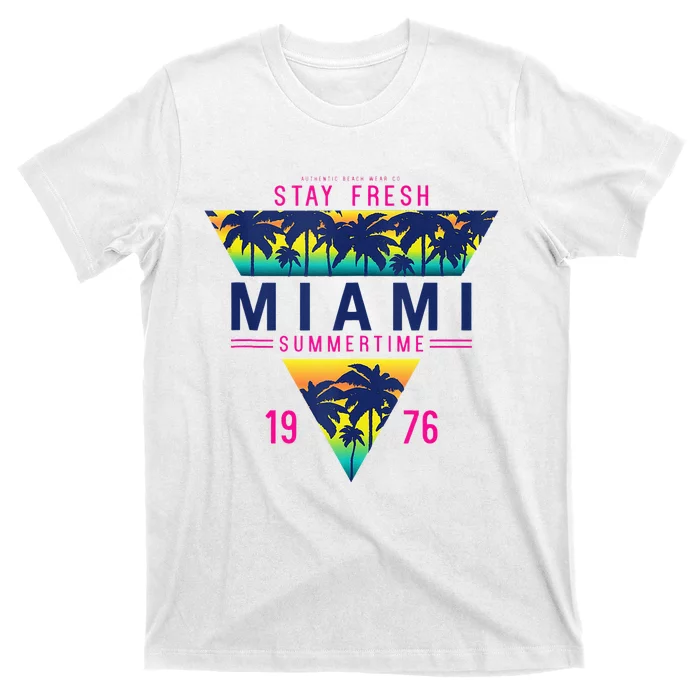 I Love Miami Florida Cool Miami Beach Illustration Graphic T-Shirt