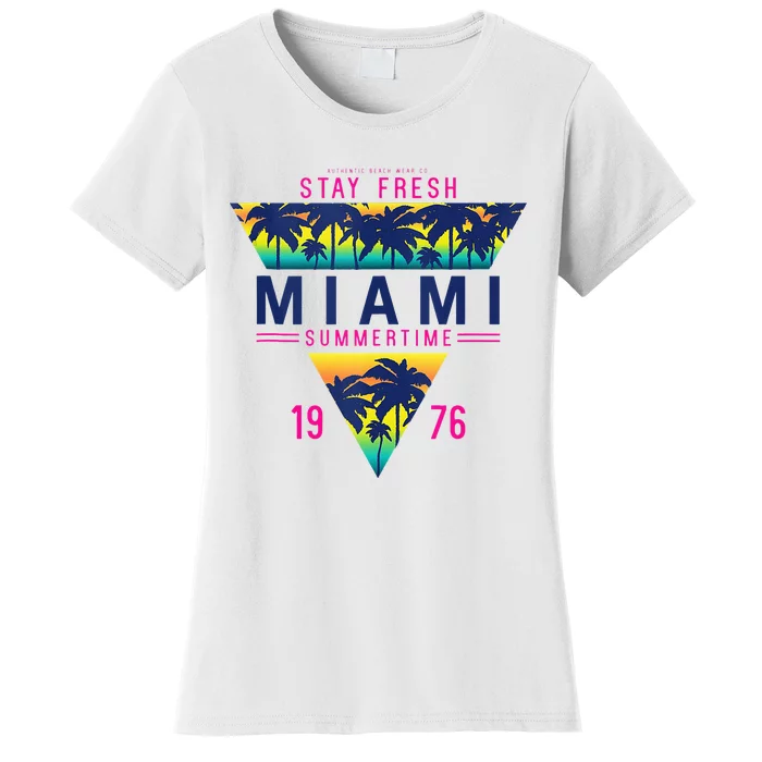 I Love Miami Florida Cool Miami Beach Illustration Graphic Women's T-Shirt