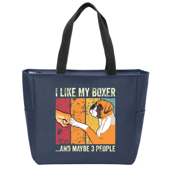 I Like My Boxer Zip Tote Bag